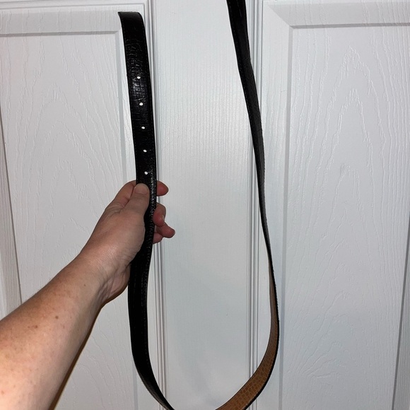 Coldwater Creek Vintage Coastal Cowgirl Silver and Black Leather Belt XL - Picture 4 of 4